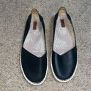 Olukai  Kaula Pa'a 'Ili Leather Slip On Espadrille Flat Black 7.5 Photo 1