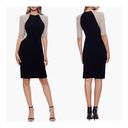 XScape  Caviar Rhinestone Illusion Black Beaded Scuba Dress Size 10 NWT Photo 1