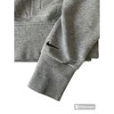 Nike Sweatshirt Women Small Gray Pull Over Crew Neck Sweater Embossed Crop Top Photo 1