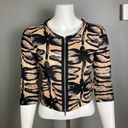 Tracy Reese  plenty dragonfly cardigan pink and black moto zip up size small Y2K Photo 1