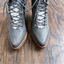 Anthropologie SOL SANA • Anthro Cayden Boots grey lace up ankle booties leather western granny Photo 3