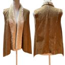 INC International Concepts Tan Faux Suede with Faux Fur Open Front Vest Size M Photo 1