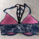 PINK - Victoria's Secret Victoria’s Secret PINK Blue Marble Front Close Wear Everywhere Push Up Bra 32D Photo 2