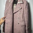 Coach | Wool Blend Tweed Peacoat Satin Detail Pink Beige Sz 4 Photo 6