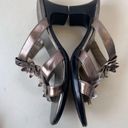 sbicca  of Colifornia Goldie Metallic Strappy Heeled Sandals Size 7.5W Flowers Photo 4