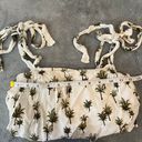 Forever 21 White Green Palm Trees Bralette Crop Top Tie Shoulder Photo 4