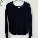 Wilfred Free Black Walter Waffle Knit Merino Wool V-neck Sweater Sz S Photo 1