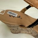 Qupid  Tan Black Gold Cork Platform Wedge Sandal Women’s 7.5 Photo 10