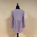 Ro & De  Mauve Pink Long Bishop Sleeve Embroidered Inset Blouse Top Size XS Photo 9