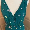 The Row  A teal floral double breasted gold button lined rayon midi dress size M. Photo 3