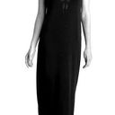 Natori Josie  Black Silk Trim Floral Appliqué Neckline Lounge Essentjals Gown S Photo 0