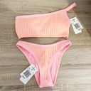 l*space  Axel Bikini Top & Bottom Crystal Pink Lemon Drop One Shoulder SET XS NWT Photo 2