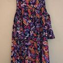 Umgee Floral Cold Shoulder Babydoll Mini Dress Size Small Photo 3