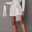 Pretty Little Thing White sequin blazer dress Photo 1