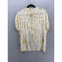 Karen Kane Kare Kane Women's Blouse V Neck Cropped Yellow Tie Dye Size XS USA Made Photo 1