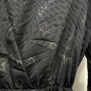 Slate + Willow  Black Star Printed Faux Wrap Dress Size Large $225 Photo 7