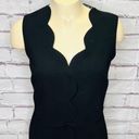 Ted Baker  Women's Black Back Zip Sleeveless Scalloped Edge A-Line Dress Size 0 Photo 5