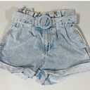 Light Blue Cuffed Belted Denim High Photo 1