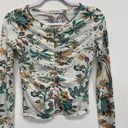 We The Free  womens floral long sleeve Crop tops size extra small cynch front Photo 3