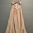 SheIn multi color striped cutout stomach ruffle maxi dress small Photo 0