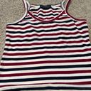 Brandy Melville Red, navy and off white striped top washed once Photo 1