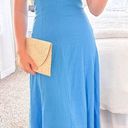 ZARA Blue Linen Blend Midi Dress Photo 0