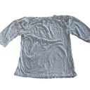 Something Navy  Shirt Womens Medium Gray Puff Sleeve Top Cotton Blend Photo 2