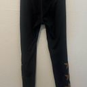 Strut this  Women’s Black Gold Stars Leggings One Size Gym Workout Photo 2