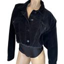 Black Label  Oversized Corduroy Button Down Cropped Jacket Women's Size Large, Bl Photo 0