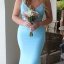 La Femme blue corset prom dress Photo 0