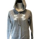 Under Armour  Womens Gray Sz XS Rival Graphic Logo Pullover Sport Hoodie Sweater Photo 1