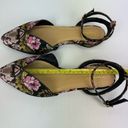 Shoedazzle Embroidered Pointed Toe Flats Sandals Size 8  Black Pink Photo 6