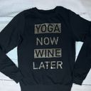 Project Karma  Women's Black Long Sleeve Graphic Crew Neck Sweat Shirt Sz M Photo 1