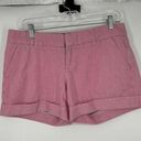 Dear John  Striped Cuffed Shorts Red White Pink Chino Waist Size 29 Preppy Photo 0