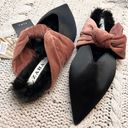 ZARA  NWT Satin Faux Fur Lined Mules Velvet Bow Detail Size‎ 37 SPECIAL EDITION Photo 0