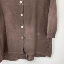 Bryn Walker  Women's Size L Linen Button Front Shirt Long Sleeve Brown *FLAWS Photo 4