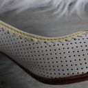 Fendi  Ivory Perforated Leather Buckle Peep Toe Wooden High Heels Photo 7