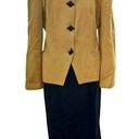 Oleg Cassini Vintage  80s Two Piece Womens Suit, Mustard and Black Size 10 Photo 0