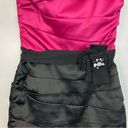 White House | Black Market WHBM Pink/Black Satin Strapless Rhinestone Bodycon Pencil Dress Size 4 Photo 4