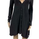 Alfani  Black Knit V Neck Button Down Cardigan Duster Tunic Long Sleeve Womens S Photo 0