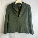 Kasper  & Company Green Tweed Full Zip Wool Blend Blazer Jacket Size 12 Photo 9