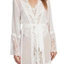 In Bloom NWT  By Jonquil White Lace Chiffon Robe Womens Small Photo 4