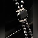 Onyx Vintage Black Hematite  And CZ Lariat Necklace Photo 4