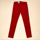 Tripp NYC  Z-Cut Strappy Skinny Jeans In Red Photo 1