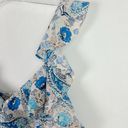 Nine Britton NWT Stitch Fix  Floral Paisley Ruffle Strap Top Blue Size Medium M Photo 2