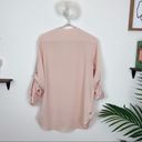 Calvin Klein  Pink Zip-Pocket Roll Sleeve Blouse Photo 6