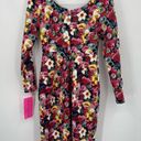 Betsey Johnson Betsy Johnson Floral Printed Scuba Dress Size 2 Long Sleeve Scoop Neck Photo 8