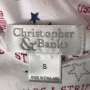 Christopher & Banks  Size Small T-shirt 🇺🇸 USA Stars & Stripes with Flag EUC Photo 3