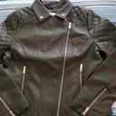 Krass&co Boundless North North&. Womens Faux Leather Moto Jacket Wonderland Green Sz M Photo 7