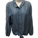 LC Lauren Conrad Chambray Tied Denim Shirt Sz. XL  Long Sleeve Button Up Blue Photo 2